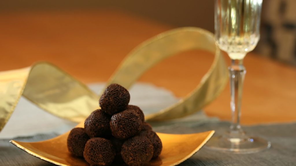 Champagne and chocolate truffles
